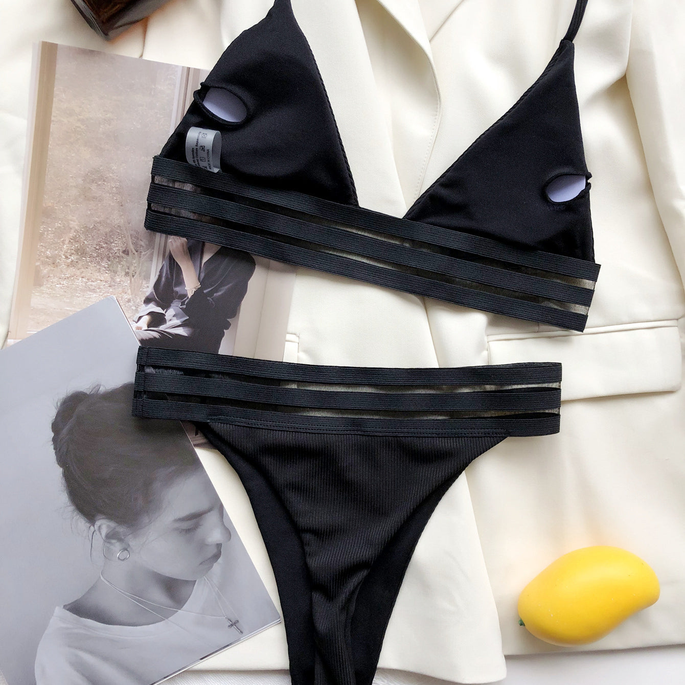 Strój kąpielowy damski w paski na plażę Phelia