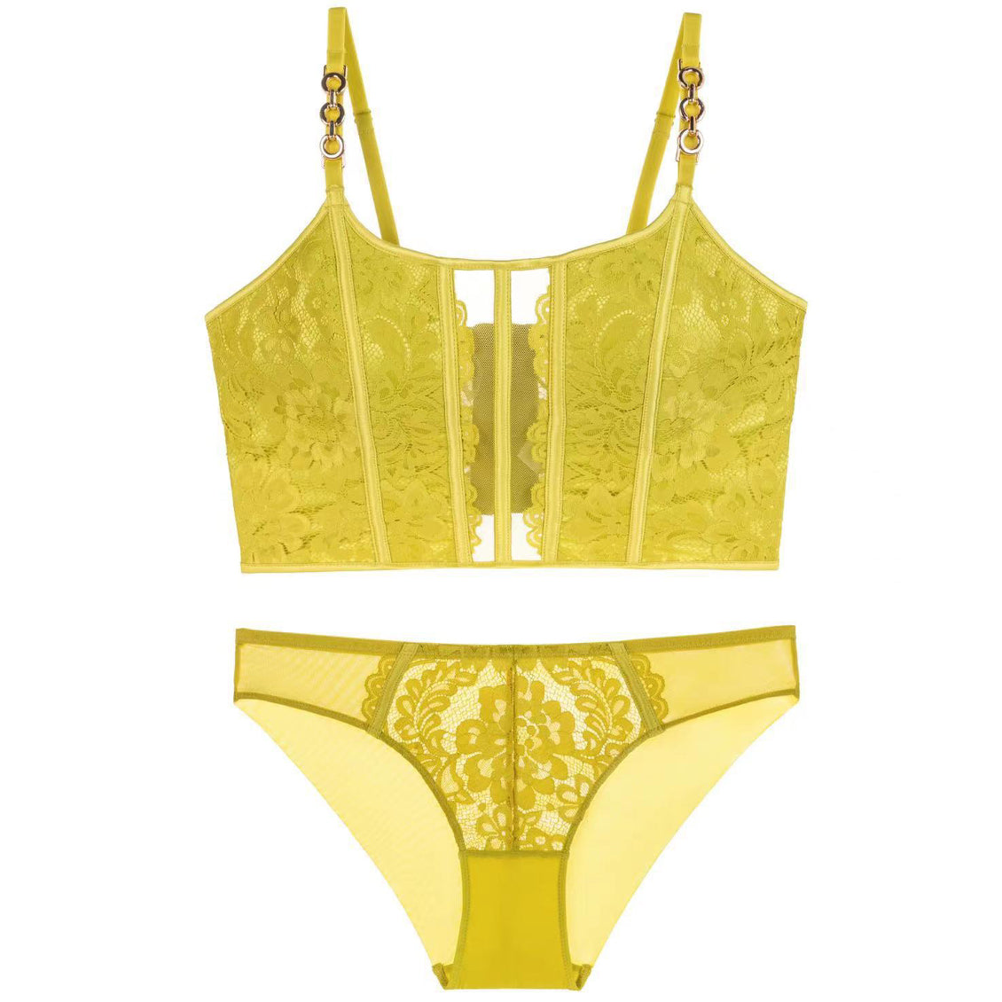 Komplet bielizny z biustonoszem push-up koronkowy detal Gabi