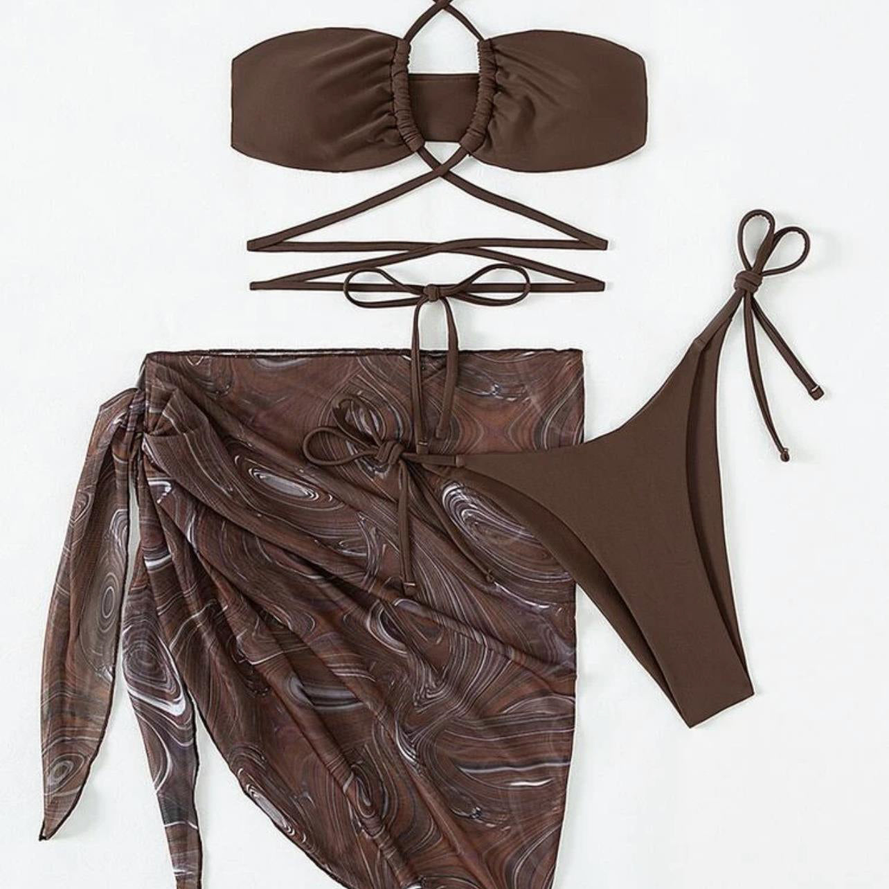 Strój kąpielowy dwuczęściowy z pareo na plażę Miraldine