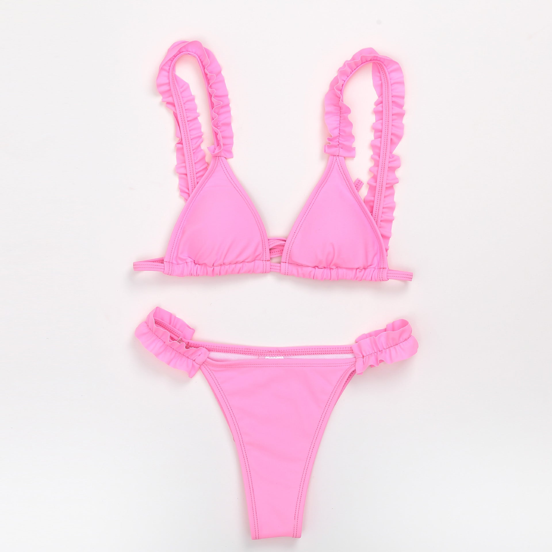 Bikini trójkątne z falbanką na plażę Mikyung