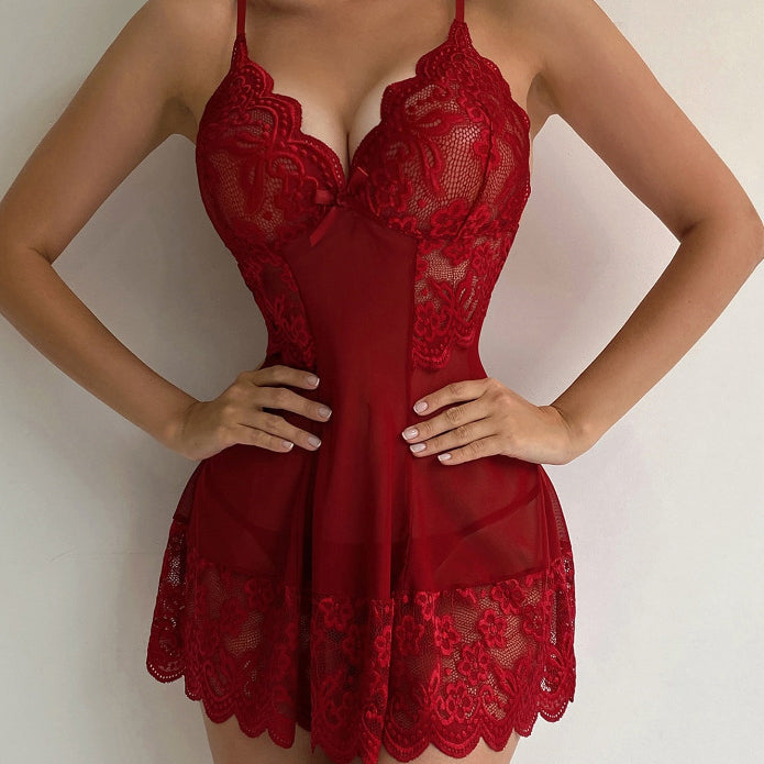 Koszulka nocna koronkowa z figami na romantyczne wieczory Shiho