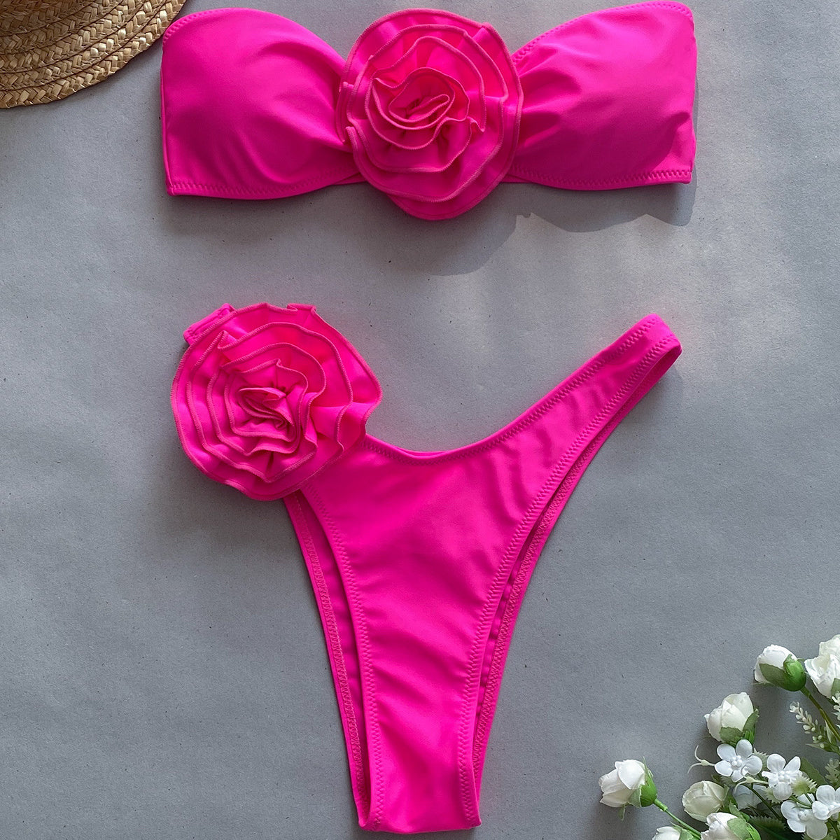 Bikini bez ramiączek z kwiatowym wzorem na lato Corella