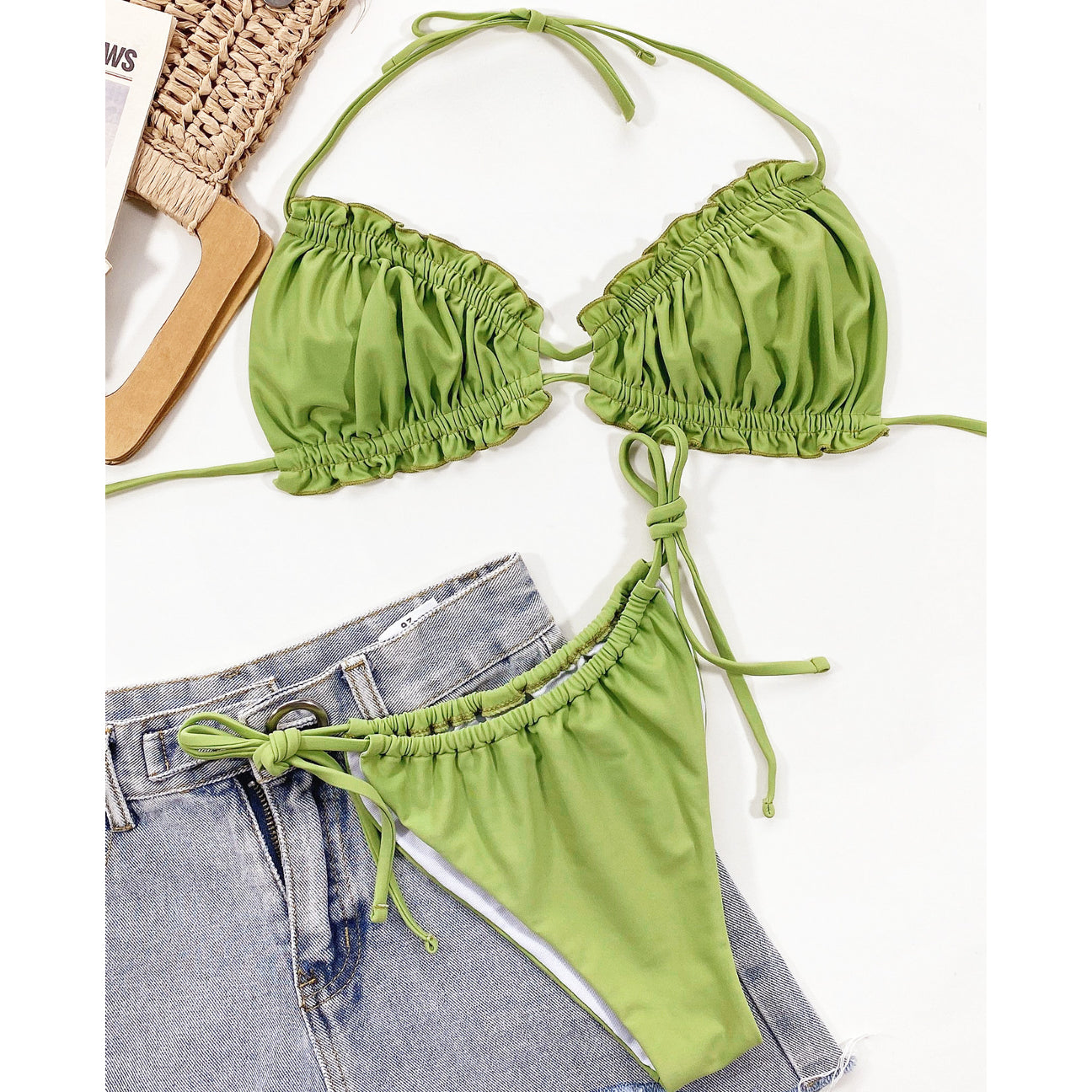 Bikini wiązane na szyi z regulacją na plażę i basen Greti