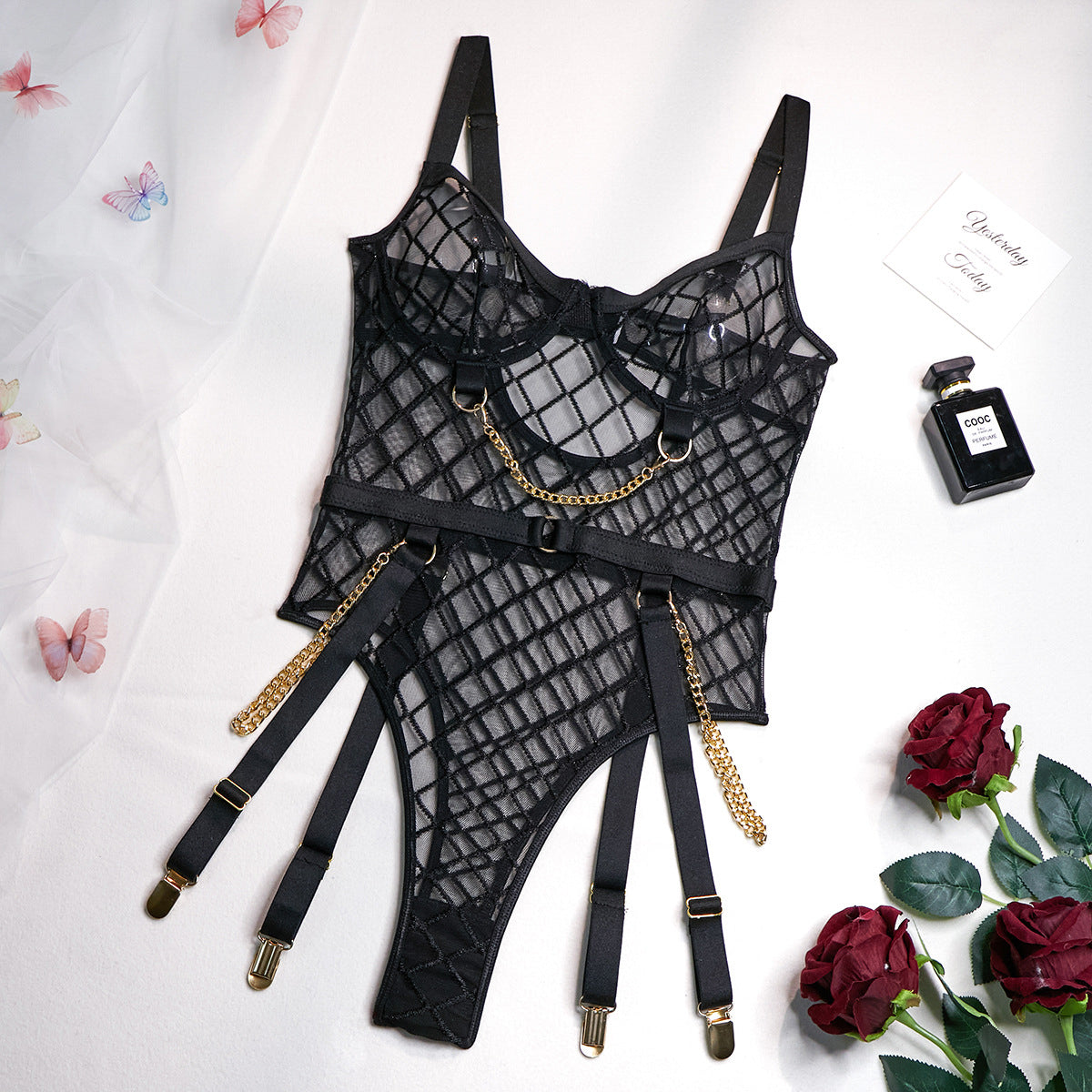 Body damskie z geometrycznym wzorem na ramiączkach Zoe