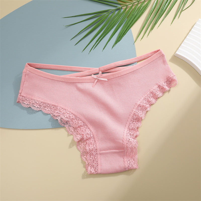 Figi z paseczkami i koronką na co dzień i okazje Vladena