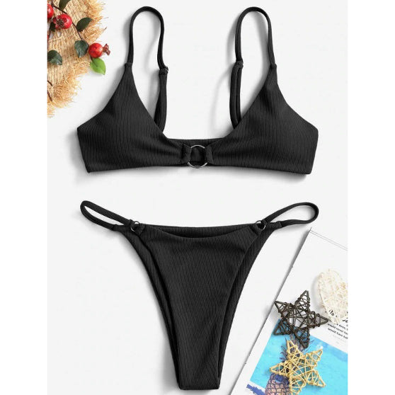 Bikini z ozdobnymi kółeczkami regulowane na lato Mareike