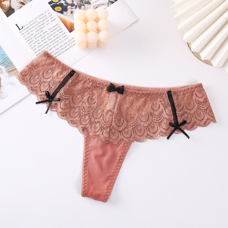 Stringi koronkowe z kokardkami eleganckie Destini