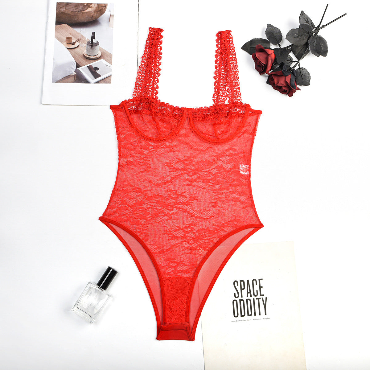 Body koronkowe na szerokich ramiączkach eleganckie Fede