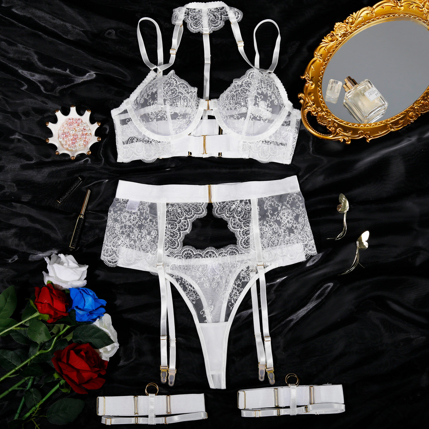 Zestaw bielizny koronkowej z regulowanymi ramiączkami Karrie