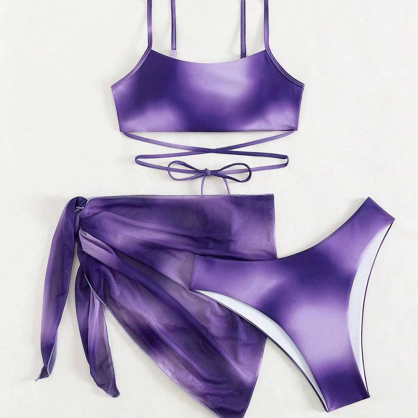 Komplet bikini z pareo na plażę i basen Eufrasia