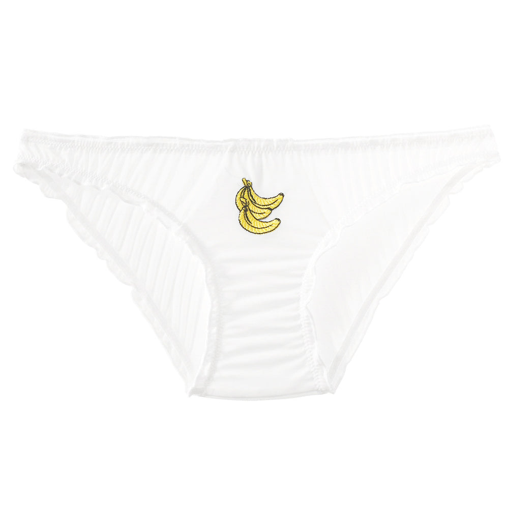 Figi z haftem owocowym z delikatnego materiału Anjana