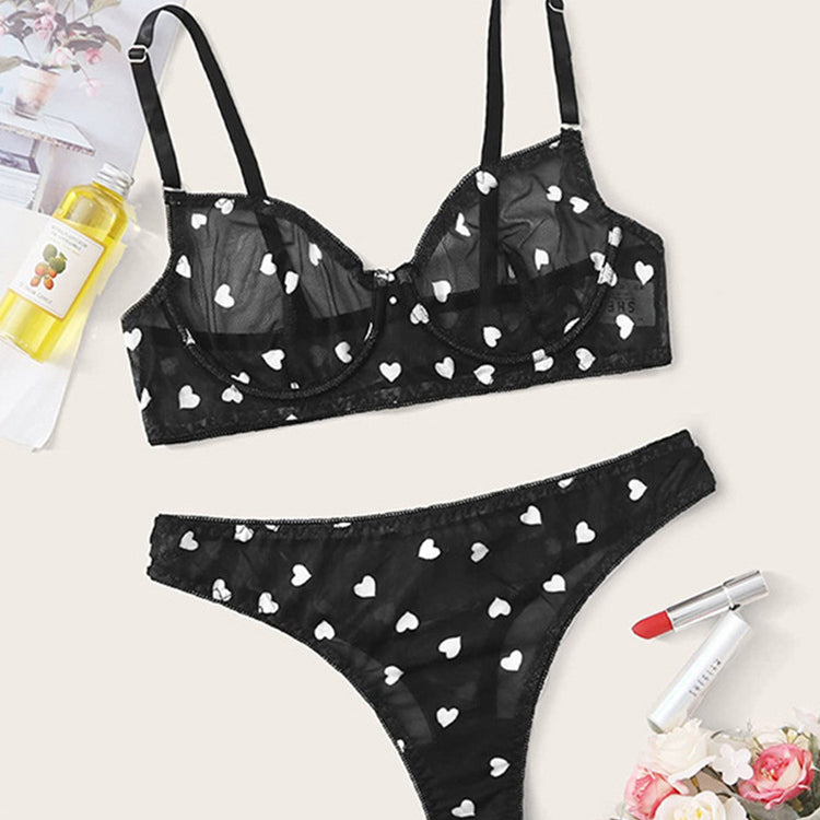 Zestaw bielizny z koronką i regulowanymi ramiączkami Gayleen