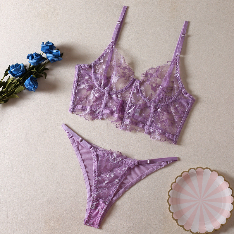 Komplet bielizny z gorsetowym topem i figami delikatny materiał Racheal