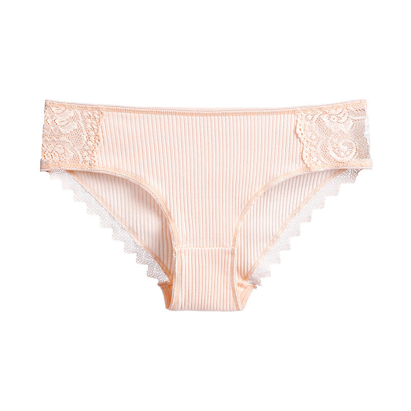 Figi prążkowane z koronką na co dzień i okazje Asja