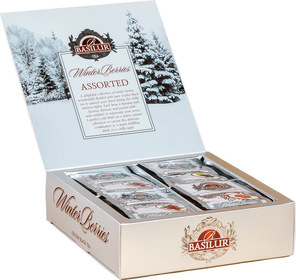 Basilur Basilur WINTER BERRIES ASSORTED zestaw 4 smaków ŻURAWINA PORZECZKA 40 x 2 g
