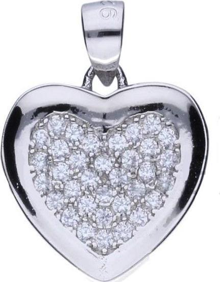 Lovrin Srebrna zawieszka 925 SERCE Z CYRKONIAMI 1,67g