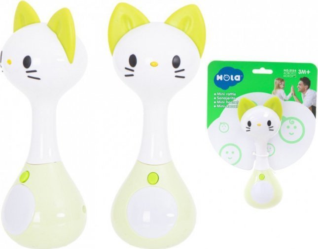 Grzechotka gryzak + dźwięki światełka kot HOLA