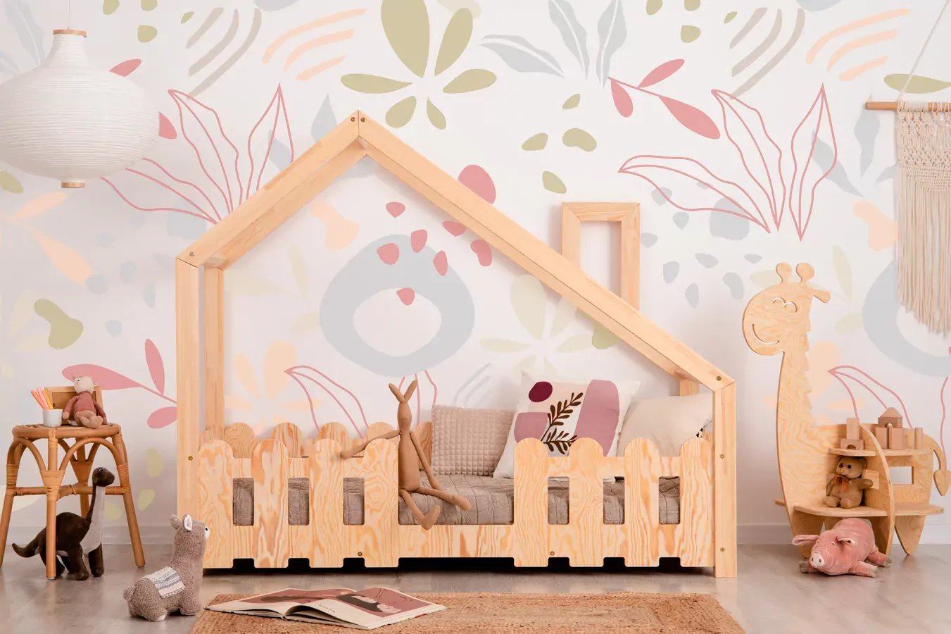 Elior Łóżko dziecięce domek z barierką ochronną - Dambo 90x190cm