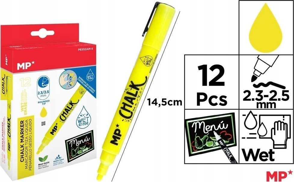 Teka Kreda w płynie żółta (12szt)