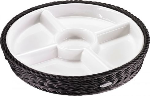 Saleen Saleen. porcelanowa miseczka na przekąski z koszykiem. śr. 28.5x4.5cm. czarny. 02102019160