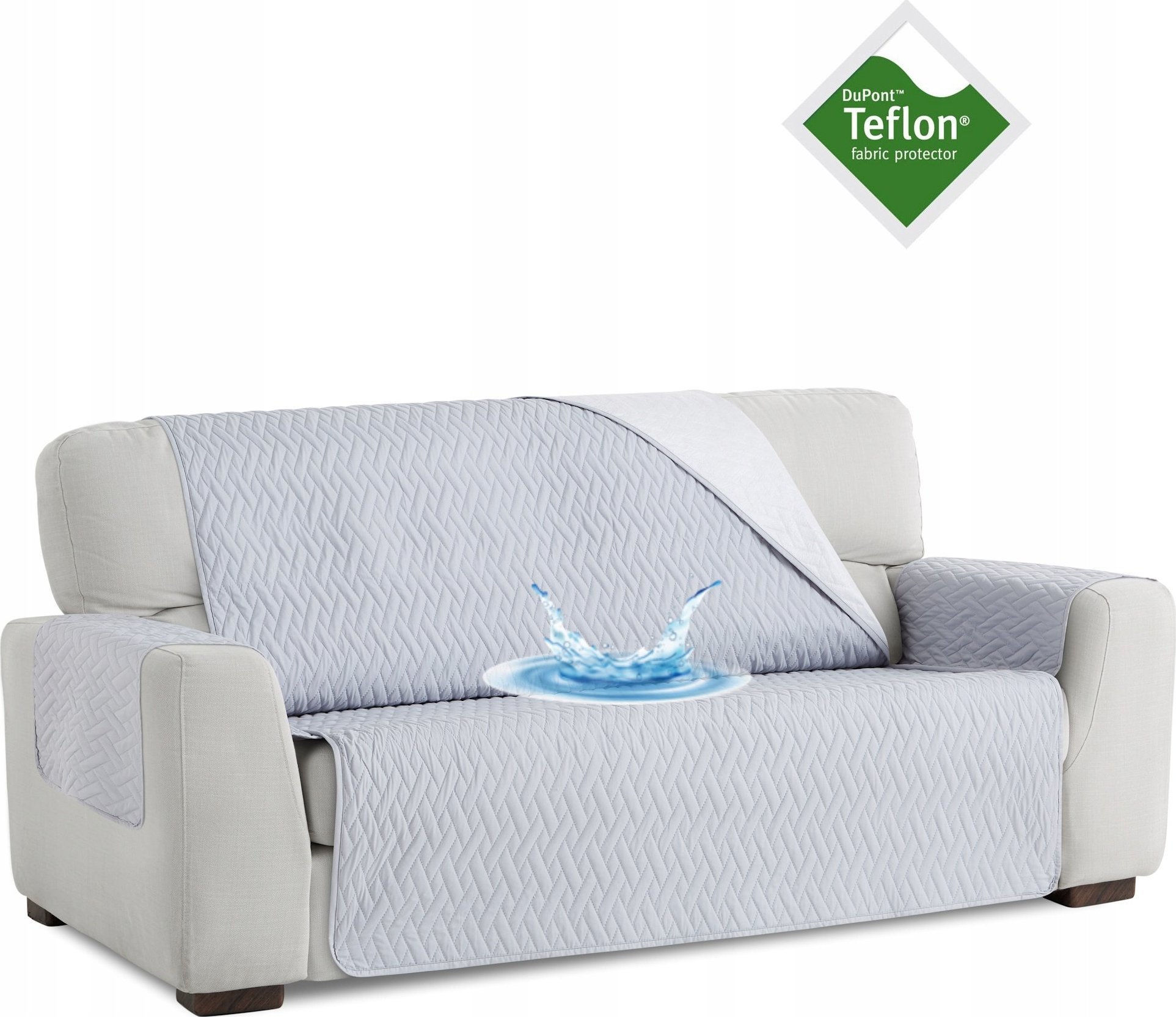 BELMARTI OCHRANIACZ NA SOFĘ 4OS WODOODPORNY TEFLON J.SZARY