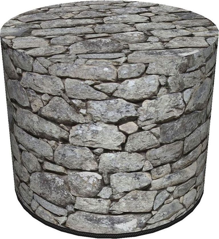 Elior Okrągła pufa z motywem kamienia - Adelos 3X wzór, kolor: 6