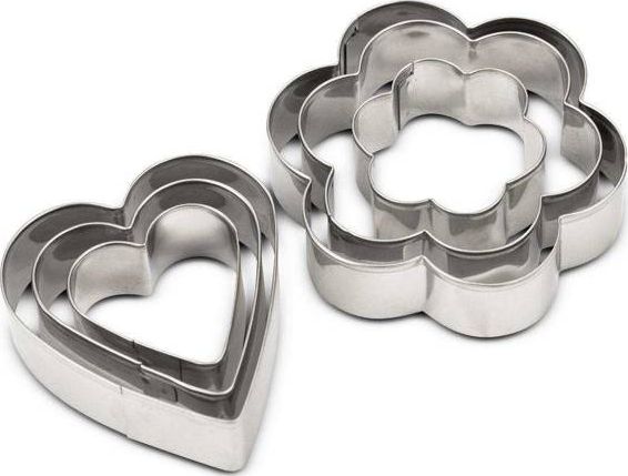 NAVA Wykrawacze cukiernicze MISTY do ciastek pierników KWIATEK SERCE 6 sztuk