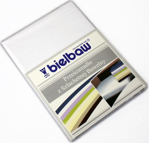 Greno Prześcieradło bawełniane 160x210 bez gumki białe Bielbaw Greno