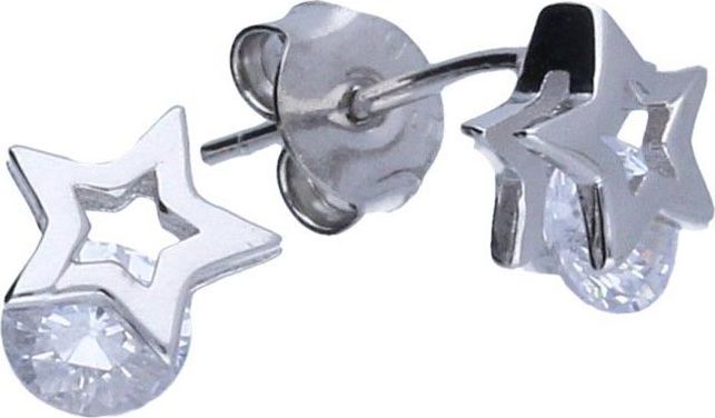 Lovrin Srebrne kolczyki 925 sztyft gwiazdki z cyrkoniami 1,14g