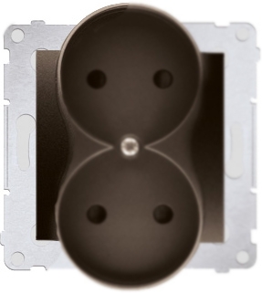 Kontakt-Simon Gniazdo SIMON54 podwójne b/u 16A IP20 z przesłoną brąz - DG2MZ.01/46