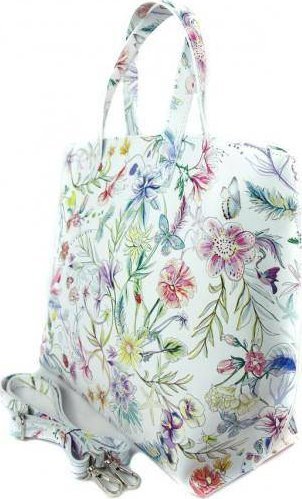 Vera Pelle Włoska torba A4 Shopper Bag Vera Pelle Kwiaty SB689K1