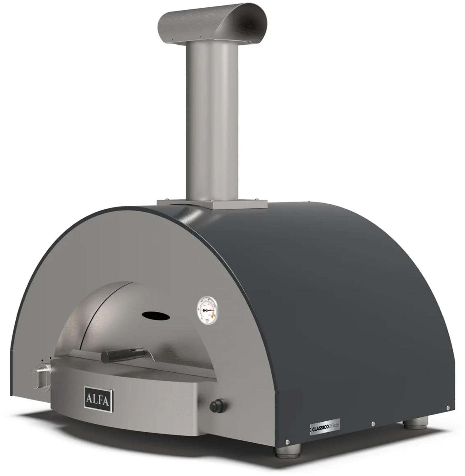 Alfa Forni Classico 2 Pizze Hybrid Schiefer Grau