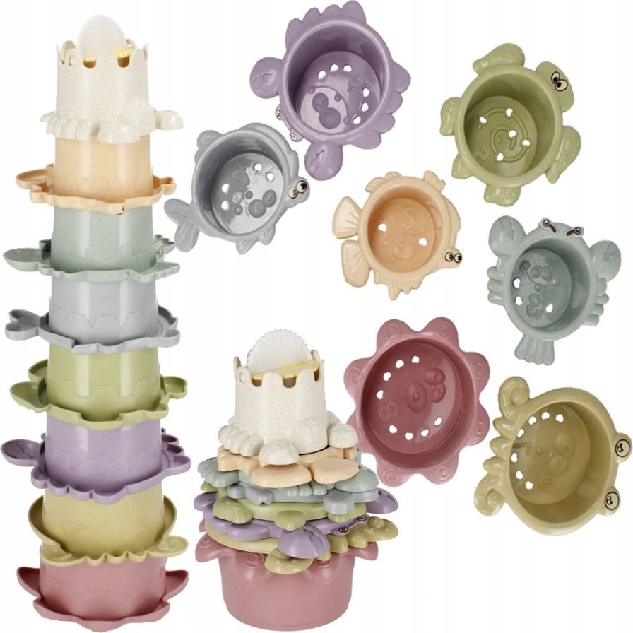 BamBam Kubeczki do układania 2w1 wieża BAM BAM