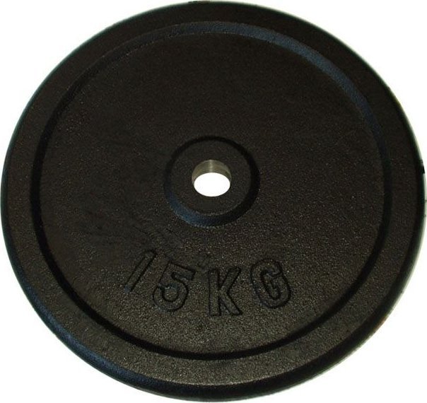CorbySport Talerz do sztangi 15 kg czarny 30 mm