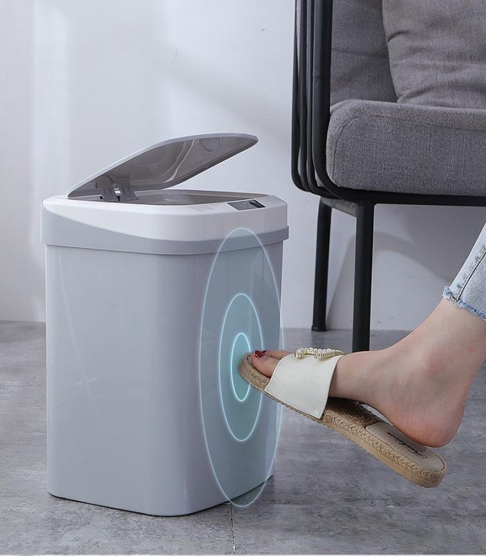 Kosz na śmieci Gold Start bezdotykowy szary (A019)