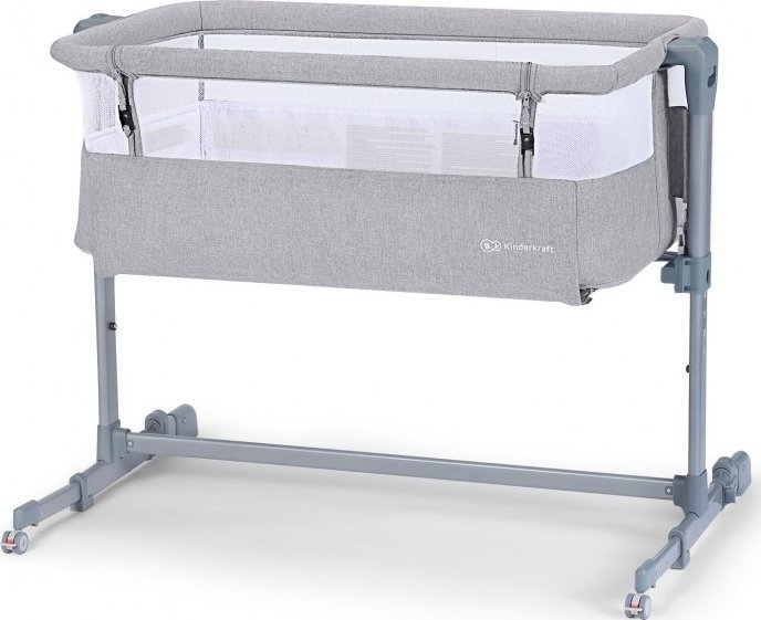 KinderKraft Łóżeczko dostawne NESTE AIR grey light melange