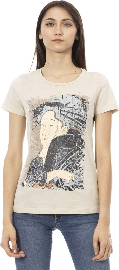 Trussardi Action Koszulka T-shirt marki Trussardi Action model 2BT05M kolor Brązowy. Odzież damska. Sezon: XS EU