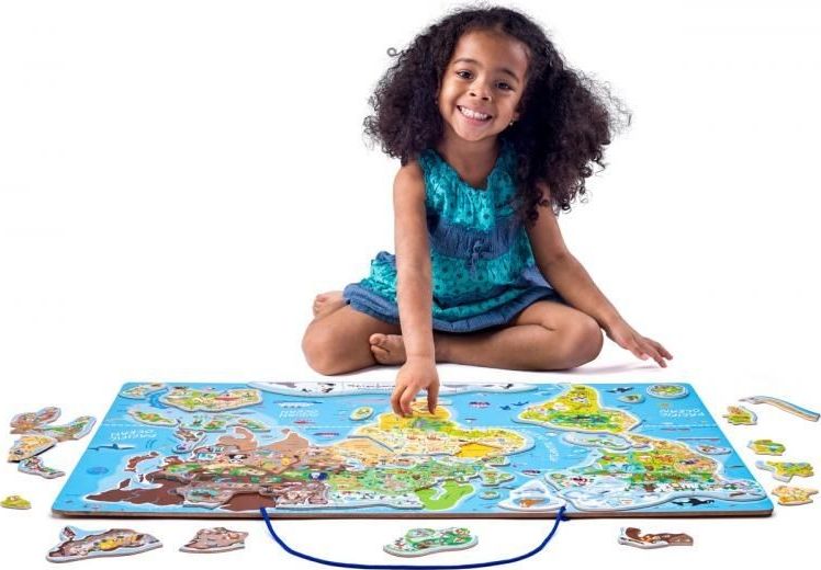 Woody Mapa świata tablica edukacyjna 2w1