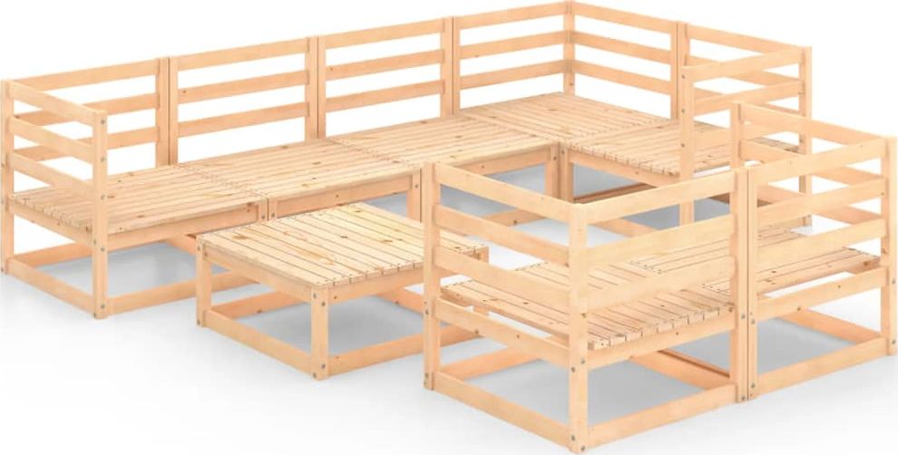 vidaXL 8-cz. zestaw mebli wypoczynkowych do ogrodu, drewno sosnowe