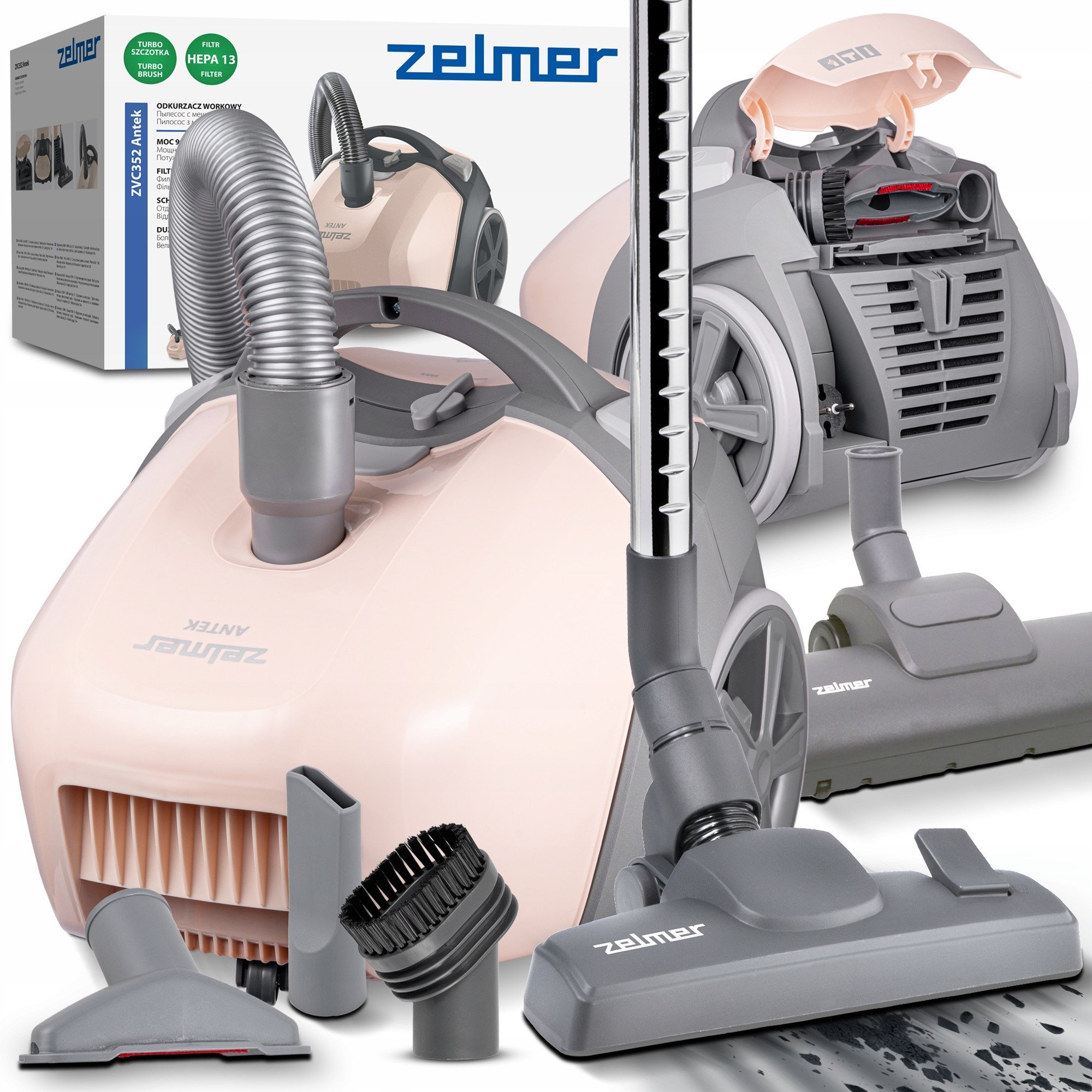 ODKURZACZ ZVC 352 ANTEK 900W 3,5L BEŻOWY