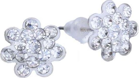 Lovrin Srebrne kolczyki 925 kwiatuszki z kryształkami 1,50g