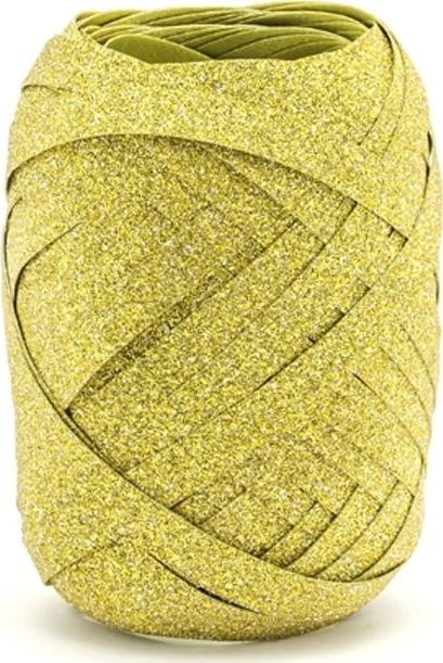 Party Deco Wstążka ozdobna do balonów - brokatowa - złota - 10 m. uniwersalny