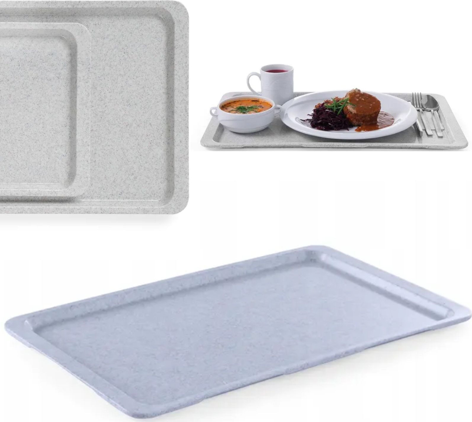 Hendi Taca poliestrowa gładka wzór granit z wysokim rantem GN 1/1 - Hendi 876640 Taca poliestrowa gładka wzór granit z wysokim rantem GN 1/1 - Hendi 8