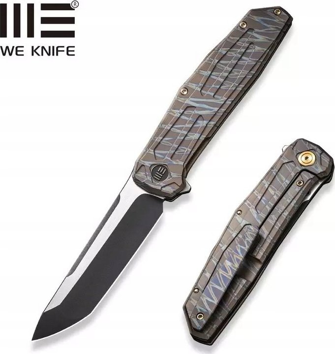 WE Knife Nóż składany WE Knife Shadowfire Tiger Stripe Titanium, Black Stonewashed / Satin CPM 20CV by Rafal Brzeski (WE22035-4)