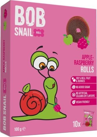 Bob Snail Przekąska "Jabłko - malina" bez dodatku cukru Bob Snail, 100g