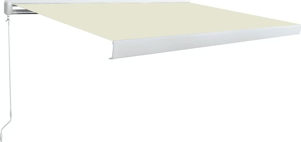 vidaXL Ręcznie zwijana markiza kasetowa, 350x250 cm, kremowa