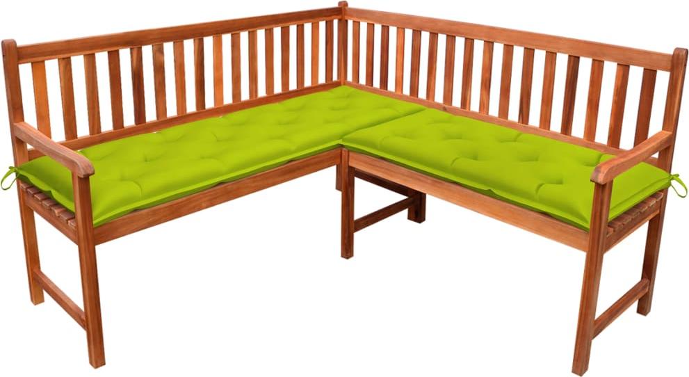 vidaXL Narożna ławka ogrodowa z poduszkami, 150 cm, drewno akacjowe