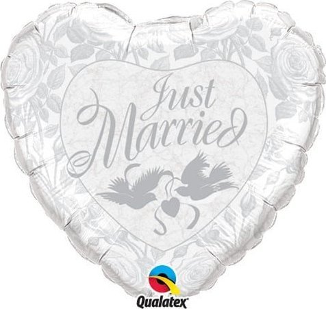 Qulatex Balon foliowy serce srebrne nowożeńcy ślub wesele