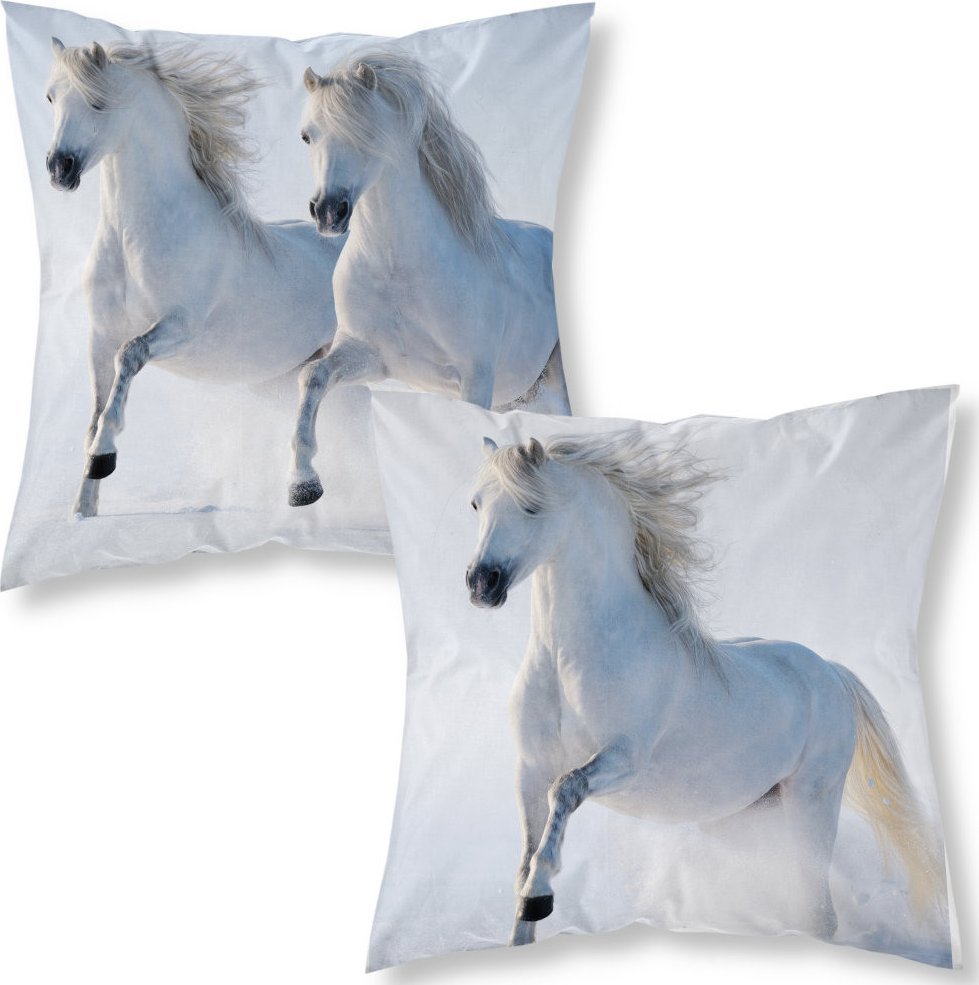 estilex Poszewka Na Poduszkę 40X40 Biały Koń Mf 010