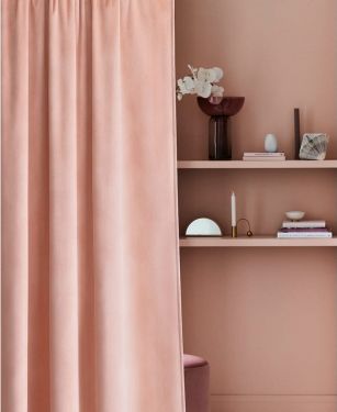 Room99 ZASŁONA WELUROWA CHARMY - PUDROWY RÓŻ 140x280 TAŚMA